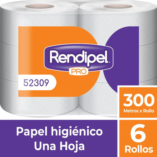 Papel Higiénico Industrial Rendipel 6x300