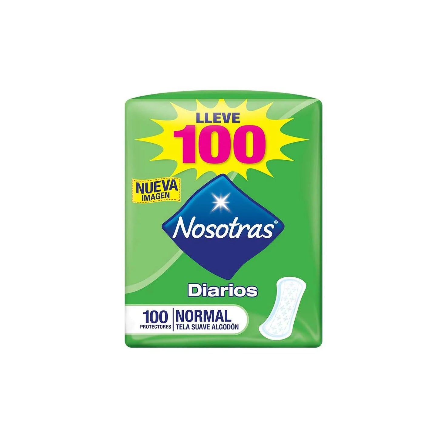 Protectores Diarios Nosotras Tela Suave Normal (100 Un)