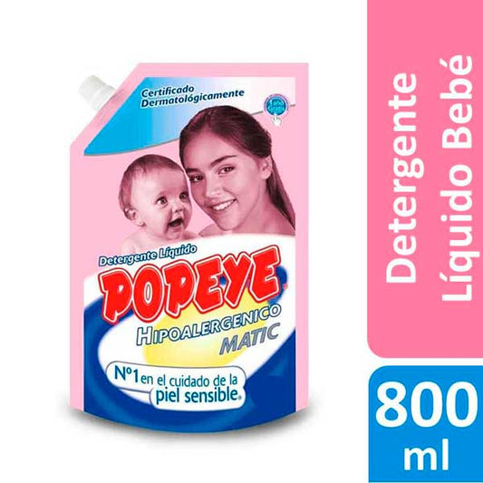 Popeye Detergente Liquido Hipoalergénico 800 ml