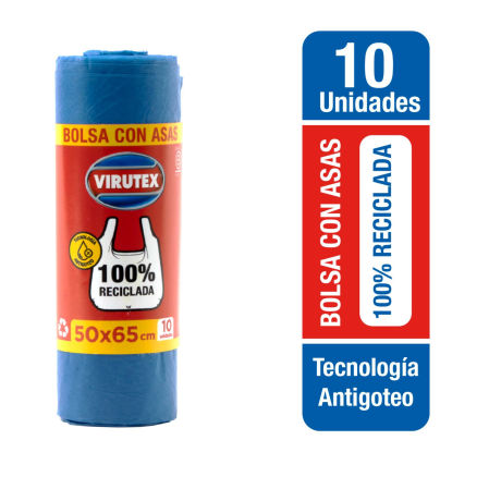 Bolsa Para Basura Con Asas 50x65 cm 10 Un Virutex