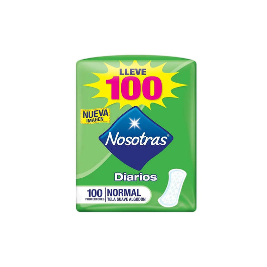 Protectores Diarios Nosotras Tela Suave Normal (100 Un)